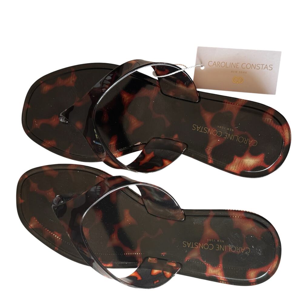 Caroline Constas Tropic Jelly Tortoise Thong Sandals Size 7